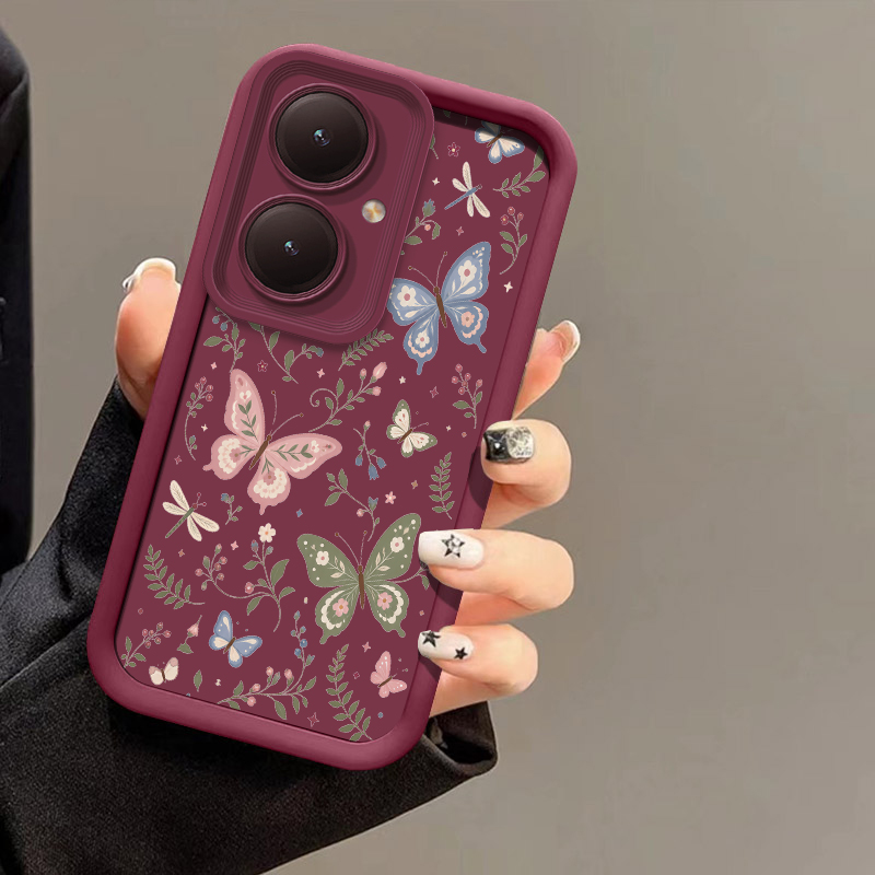 Vivo Y28 - Casing Telepon Motif Kupu-Kupu Berwarna-warni untuk