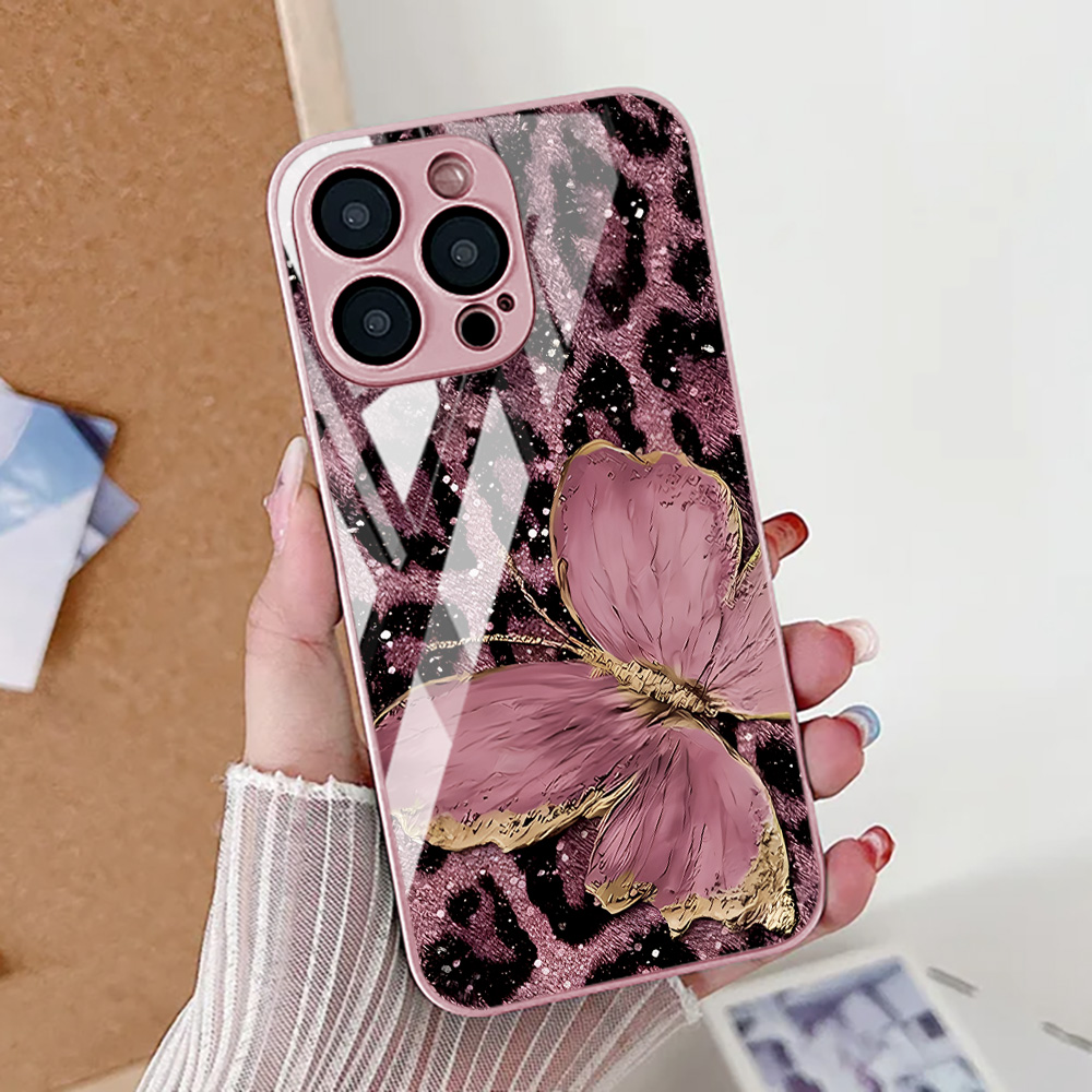 Apple Iphone 16 - Casing Ponsel Motif Kupu-kupu Leopard Untuk