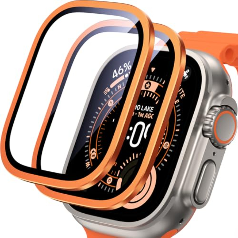 2 Buah Kaca Tempered Logam HD  - Smartwatch Case ulasan dan harga