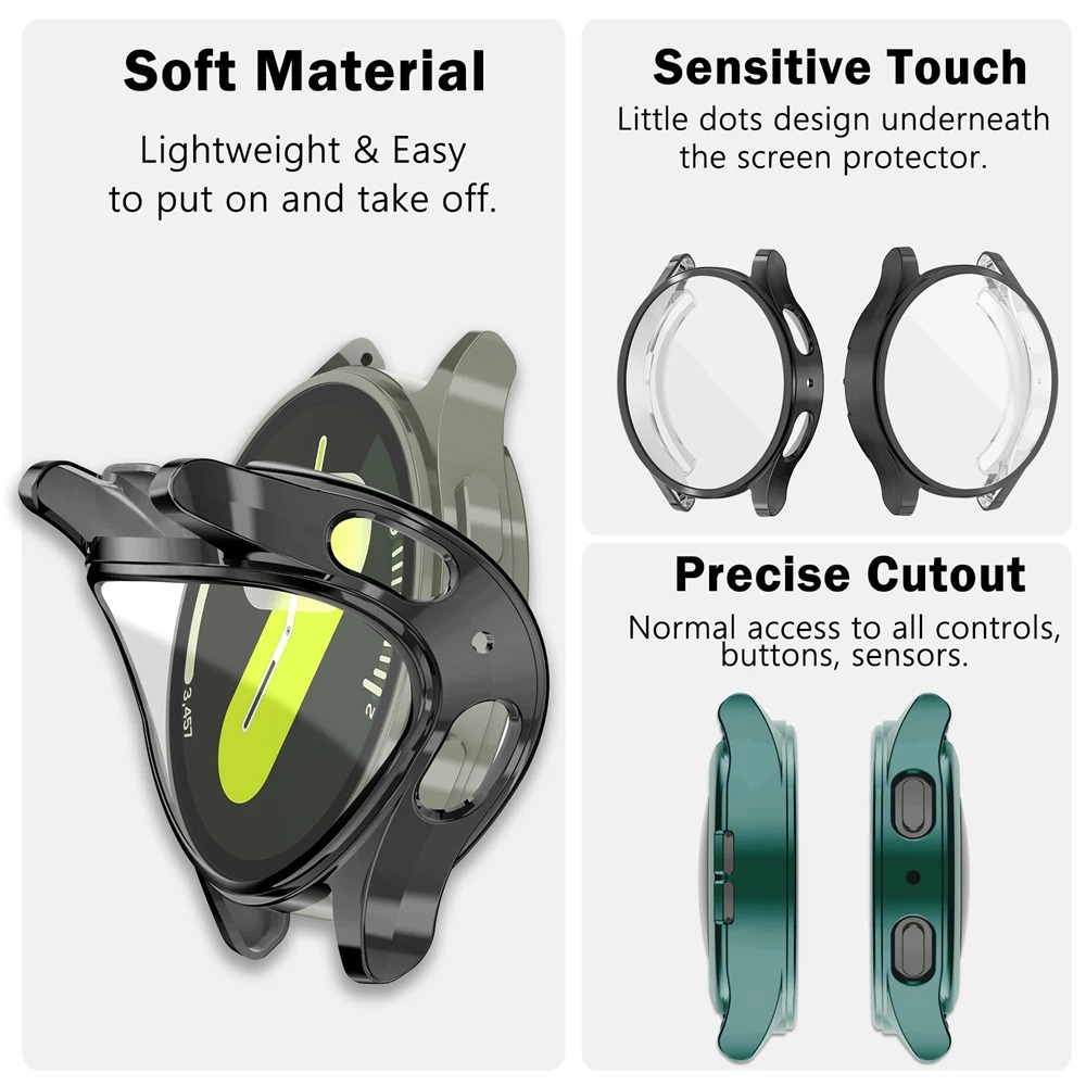 2PCS Casing Transparan TPU Ful - Accessories For Galaxy Watch 5 ulasan dan harga